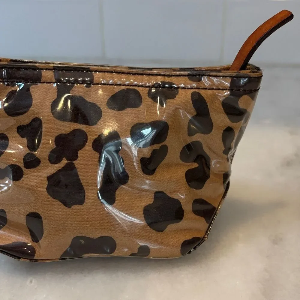 Kate Spade Travel Bag Ocelot Leopard Cheetah Animal Print Cosmetic Case Pouch